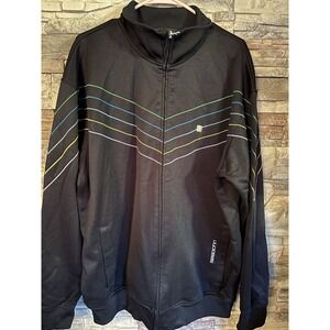 Sean John Jacket Mens 2XL Black‎ Bomber Full Zip Hip Hop Embroidered  Coat B4